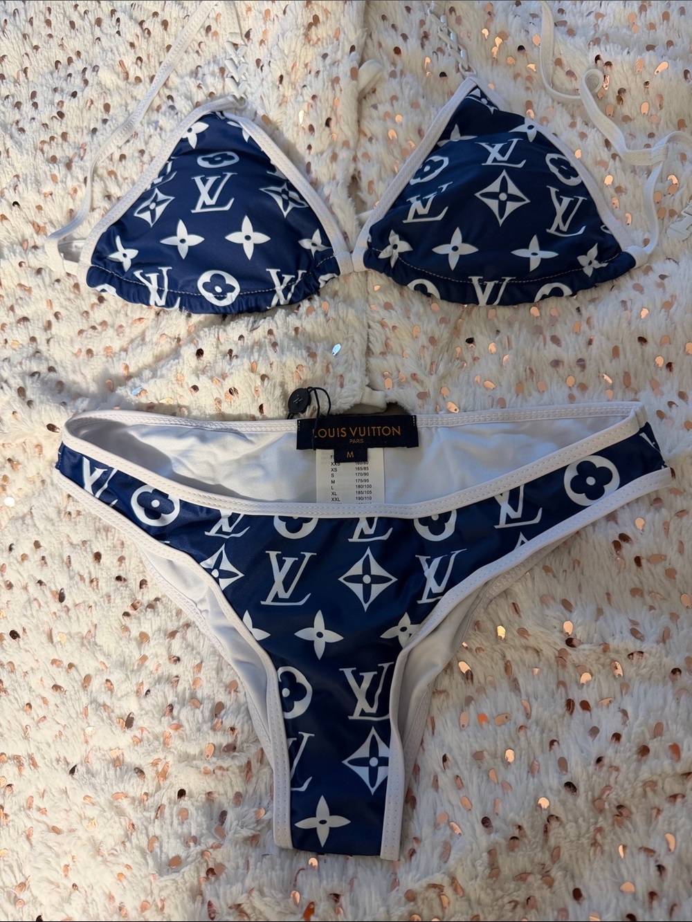 Louis Vuitton Navy & White Monogram Bikini Set
